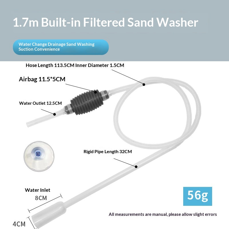 MYLOVELYPET Manual Aquarium Water Changer – 1.7 m Siphon Tube – supplier product photo 3