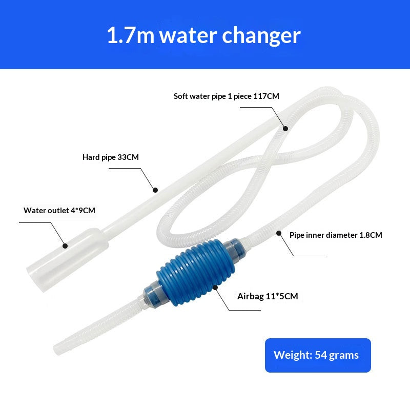 MYLOVELYPET Manual Aquarium Water Changer – 1.7 m Siphon Tube – supplier product photo 2