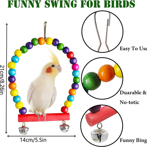 MYLOVELYPET 7-Piece Parrot Toy Set – Bird Cage Enrichment – supplier product photo 2