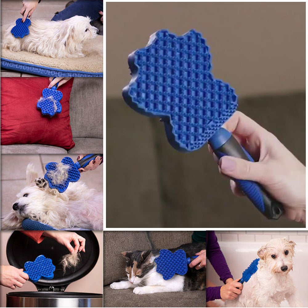 MYLOVELYPET Flexible Silicone Grooming Brush – Dog Hair Cleanup – supplier product photo 4