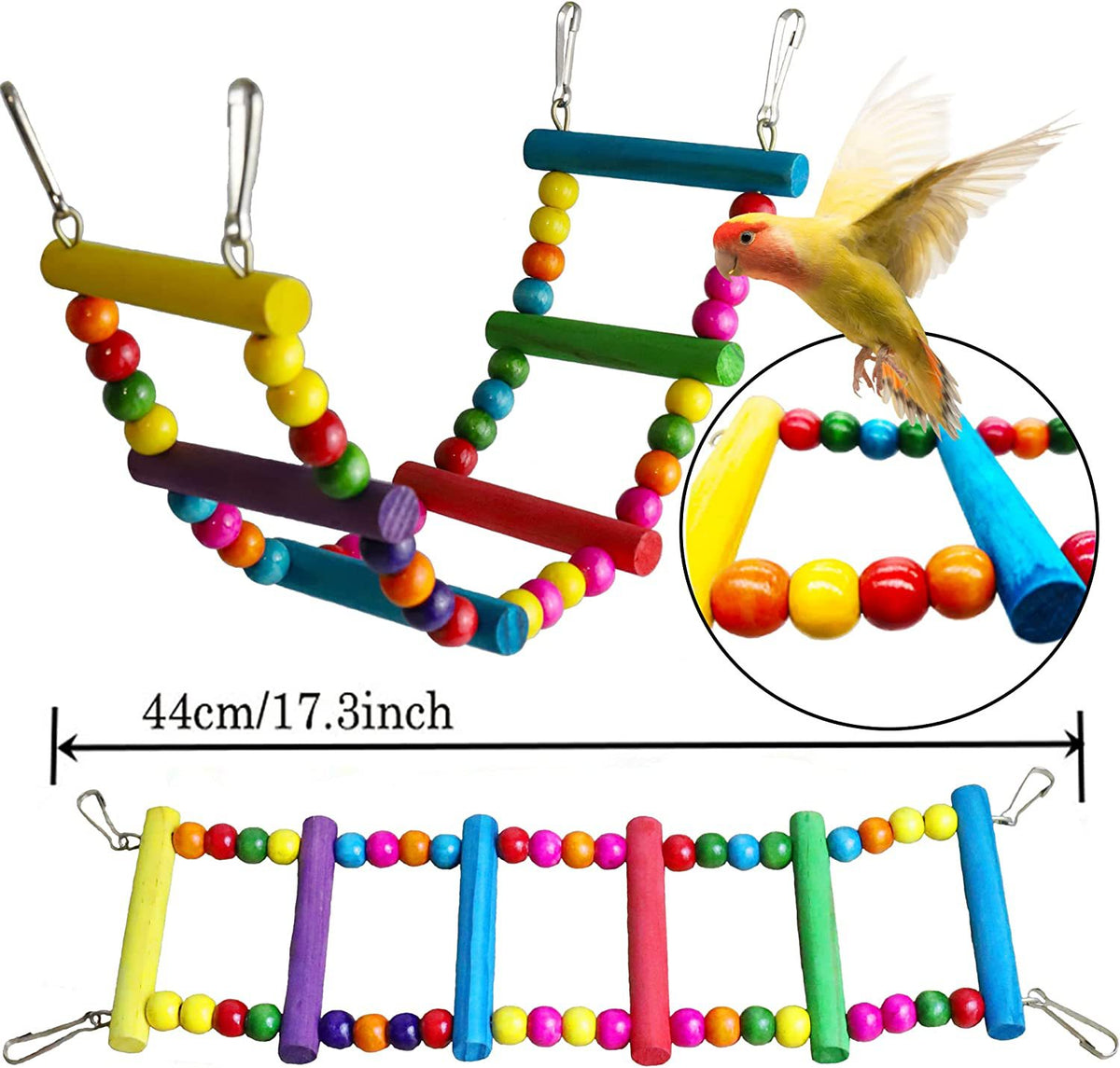 MYLOVELYPET 7-Piece Parrot Toy Set – Bird Cage Enrichment – supplier product photo 3