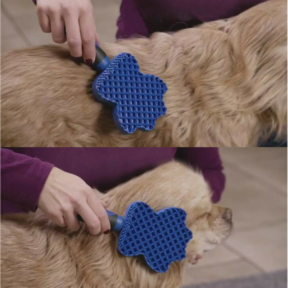 Flexible silicone dog grooming brush