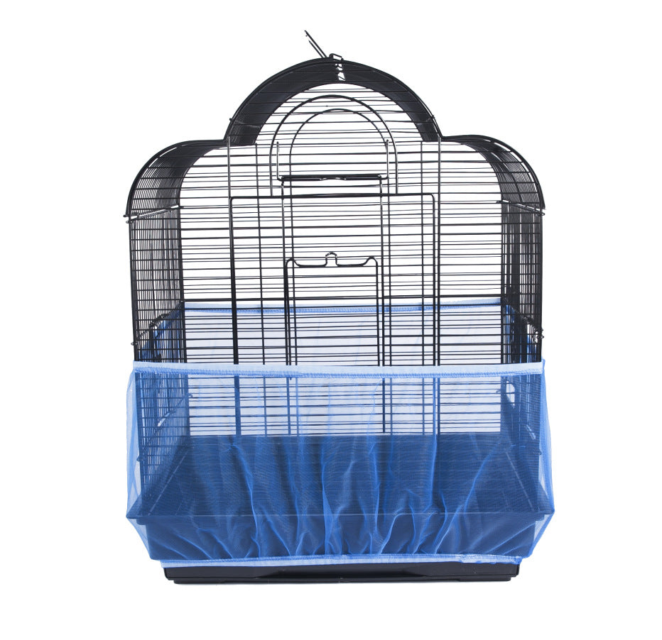 Bird cage seed-catching mesh guard