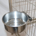 Stainless steel pet bird feeding and drinking cup