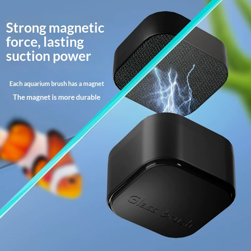 Mini magnetic aquarium glass cleaning brush