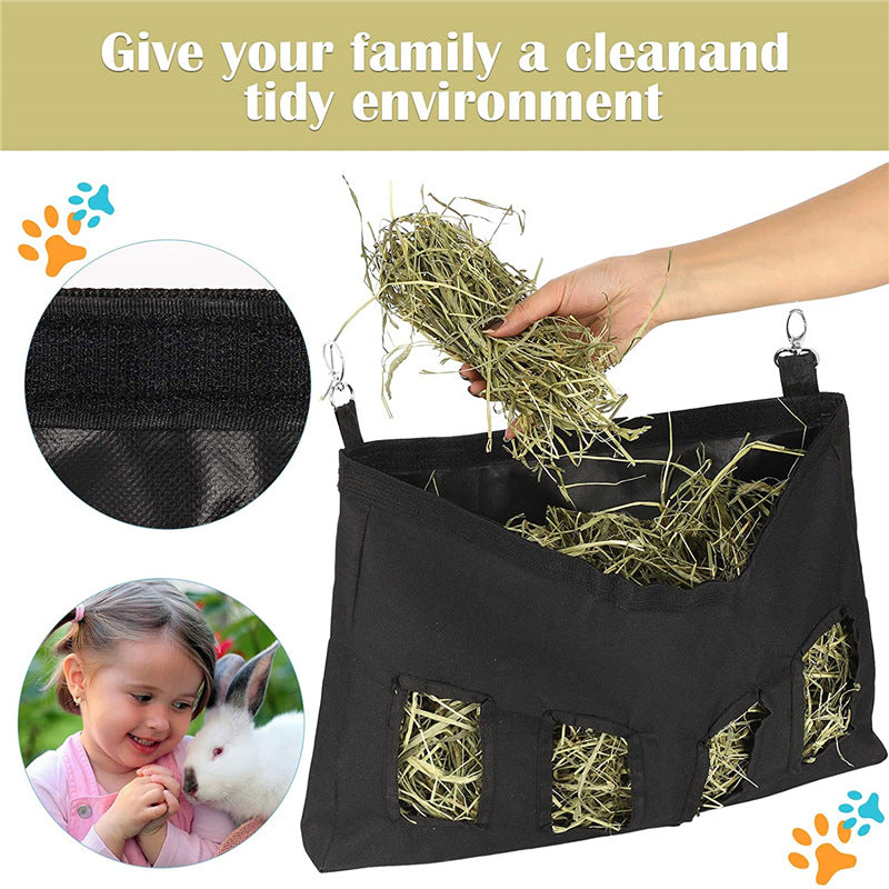 Hanging rabbit guinea pig hay feeding bag