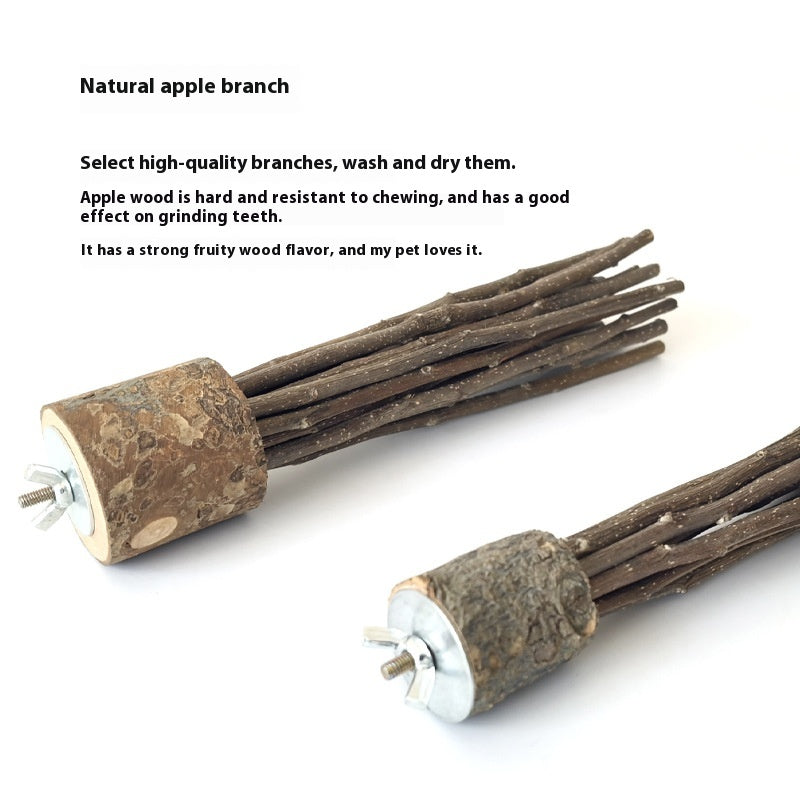 MYLOVELYPET natural applewood branch sticks for small pet enrichment
